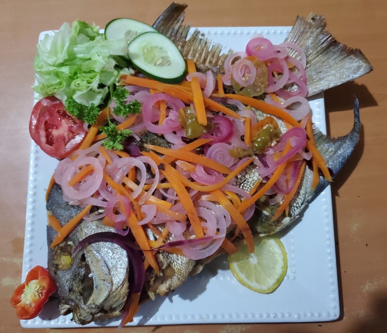 Escovitch Fish prepared by Steakaville Rest Stop