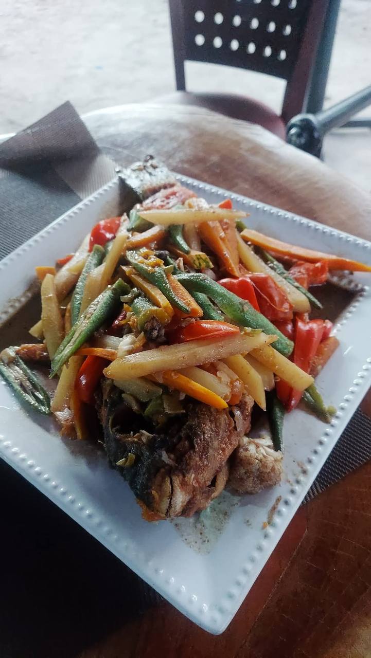 Fish & Garden Vegetables prepared by Steakaville Rest Stop