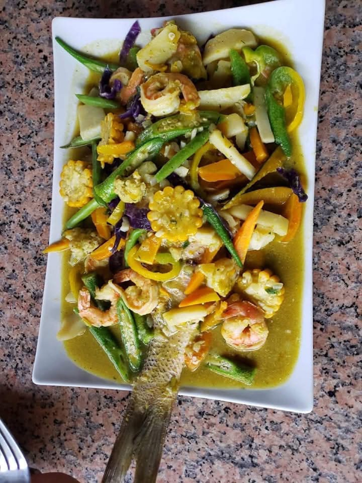 Steamed Fish & Shrimp prepared by Steakaville Rest Stop